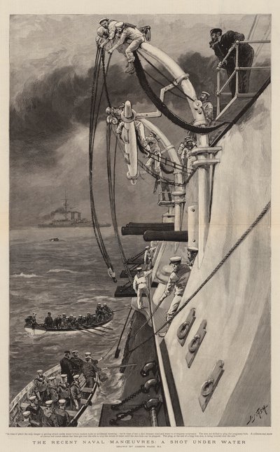 The Recent Naval Manoeuvres, a Shot under Water by Joseph Nash